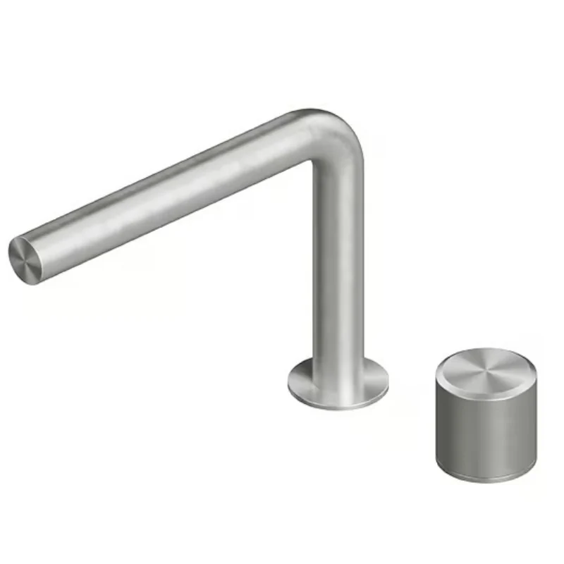 Смеситель для раковины, Quadro design, Stereo, на раковину/столешницу, цвет-Steel Brushed