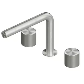 Смеситель для раковины, Quadro design, Stereo, на раковину/столешницу, цвет-Steel Brushed