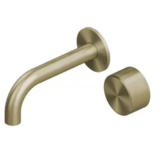 Смеситель для раковины, Quadro design, Stereo, настенный встраиваемый, цвет-Light Gold PVD