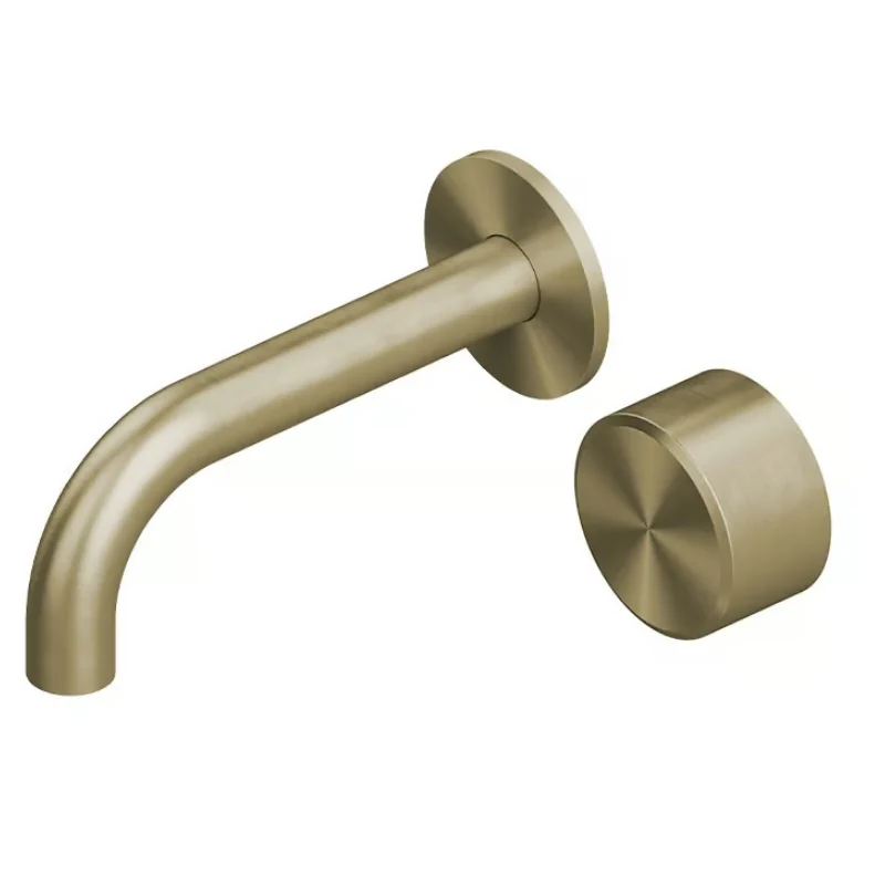 Смеситель для раковины, Quadro design, Stereo, настенный встраиваемый, цвет-Light Gold PVD