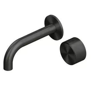 Смеситель для раковины, Quadro design, Stereo, настенный встраиваемый, цвет-Black Gold PVD