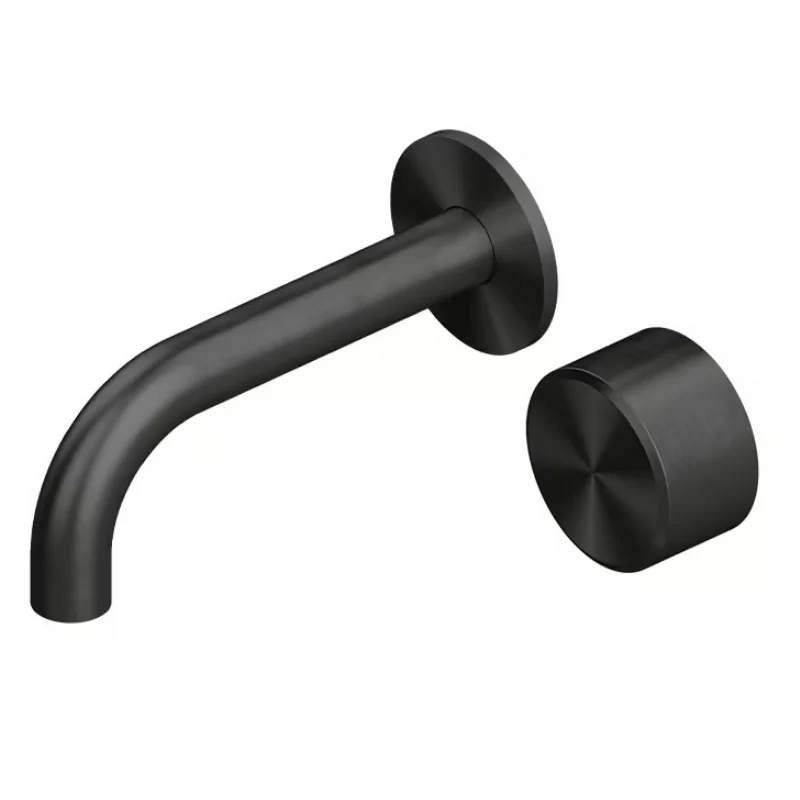 Смеситель для раковины, Quadro design, Stereo, настенный встраиваемый, цвет-Black Gold PVD