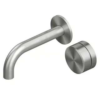 Смеситель для раковины, Quadro design, Stereo, цвет-Steel Brushed