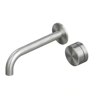 Смеситель для раковины, Quadro design, Stereo, цвет-Steel Brushed