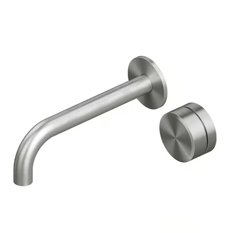 Смеситель для раковины, Quadro design, Stereo, цвет-Steel Brushed
