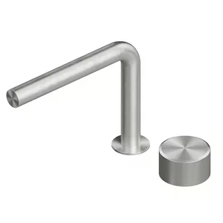 Смеситель для раковины, Quadro design, Stereo, на раковину/столешницу, цвет-Steel Brushed