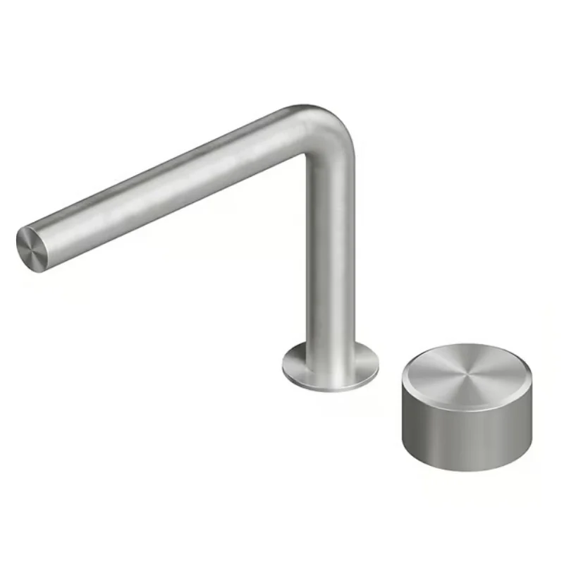 Смеситель для раковины, Quadro design, Stereo, на раковину/столешницу, цвет-Steel Brushed