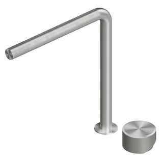 Смеситель для раковины, Quadro design, Stereo, на раковину/столешницу, цвет-Steel Brushed