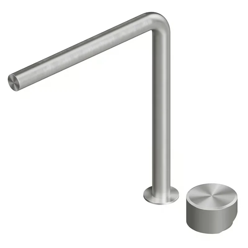 Смеситель для раковины, Quadro design, Stereo, на раковину/столешницу, цвет-Steel Brushed