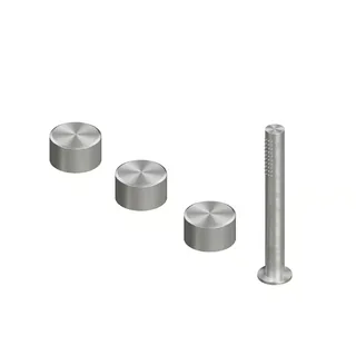 Смеситель для ванны и душа, Quadro design, Stereo, на борт ванны, цвет-Steel Brushed
