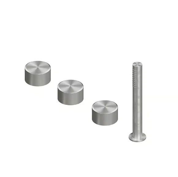 Смеситель для ванны и душа, Quadro design, Stereo, на борт ванны, цвет-Steel Brushed