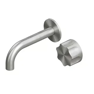 Смеситель для раковины, Quadro design, Modo, настенный встраиваемый, цвет-Steel Brushed
