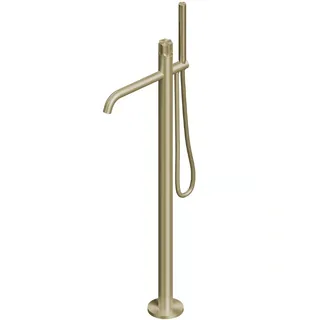 Смеситель для ванны и душа, Quadro design, Modo, напольный, цвет-Light Gold PVD