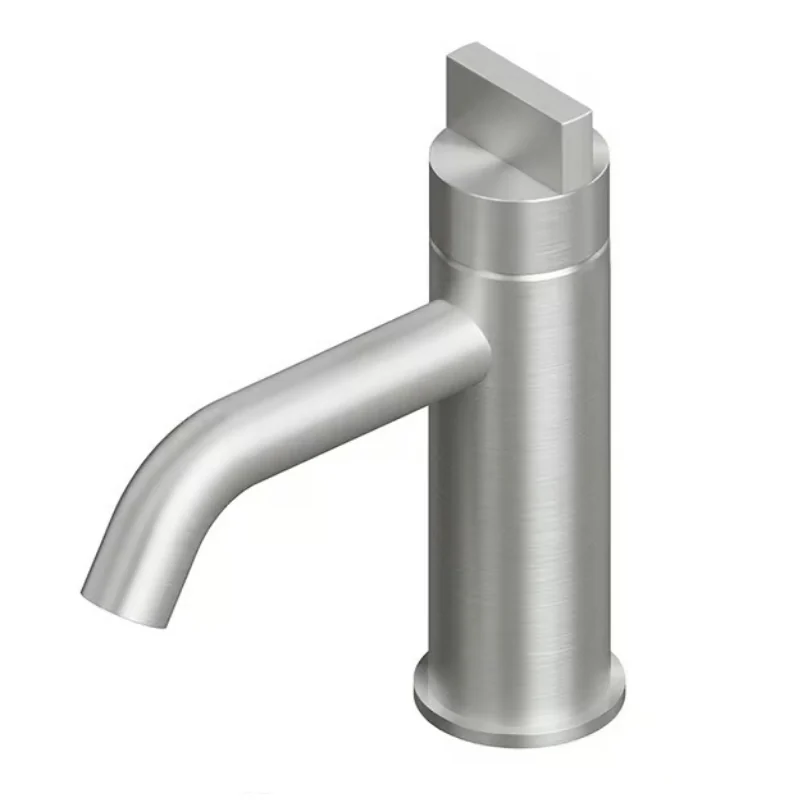 Смеситель для раковины, Quadro design, Q, на раковину/столешницу, цвет-Steel Brushed