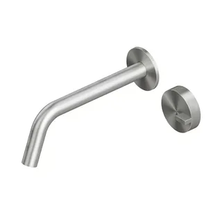 Смеситель для раковины, Quadro design, Q, настенный встраиваемый, цвет-Steel Brushed