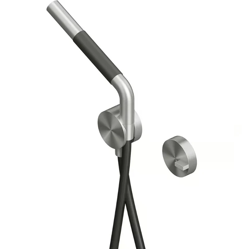 Смеситель для душа, Quadro design, Q, на 1 потребитель, настенный, цвет-Steel Brushed