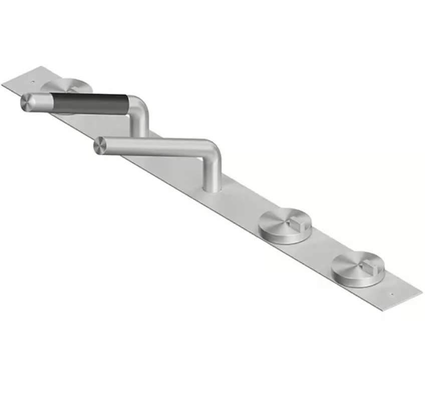 Смеситель для ванны и душа, Quadro design, Q, на борт ванны, на 2 потребителя, цвет-Steel Brushed