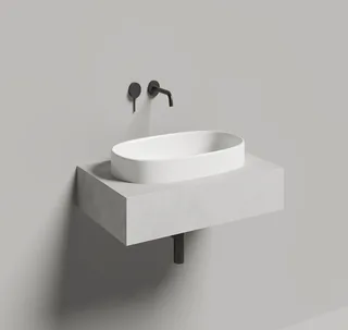 Раковина, Salini, Greca, шгв 645*385*168, отверстия для смесителя-отсутствуют, цвет-белый матовый — иконка