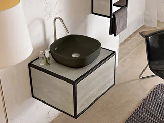 Раковина, Scarabeo, Glam, шгв 400*400*125, отверстия для смесителя-отсутствуют, BIOKER, цвет-Lava — иконка
