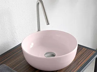Раковина, Scarabeo, Glam, шгв 330*330*125, отверстия для смесителя-отсутствуют, цвет-Antique Pink matt