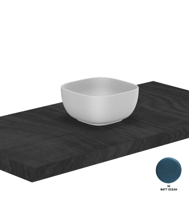 Раковина, Scarabeo, Glam, шгв 225*225*110, отверстия для смесителя-отсутствуют, цвет-Ocean matt