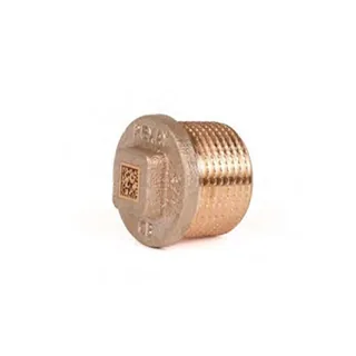 Заглушка резьбовая, РЕХАУ, AURLINE, 3/4", Н, с квардратом и бортом, красная бронза RX+