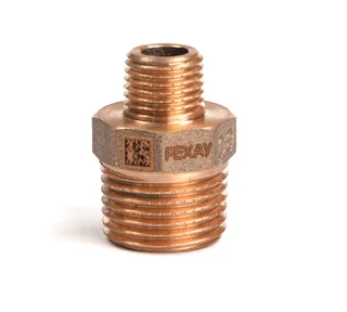 Ниппель резьбовой, РЕХАУ, AURLINE, 1/2", 1/4", НН, редукционный, красная бронза RX+