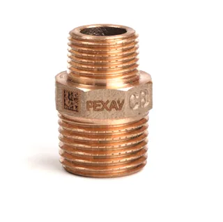 Ниппель резьбовой, РЕХАУ, AURLINE, 1/2", 3/8", НН, редукционный, красная бронза RX+