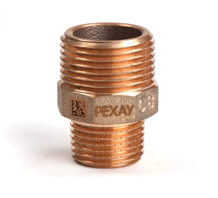 Ниппель резьбовой, РЕХАУ, AURLINE, 3/4", 1/2", НН, редукционный, красная бронза RX+