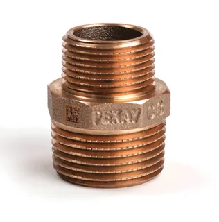 Ниппель резьбовой, РЕХАУ, AURLINE, 1", 3/4", НН, редукционный, красная бронза RX+