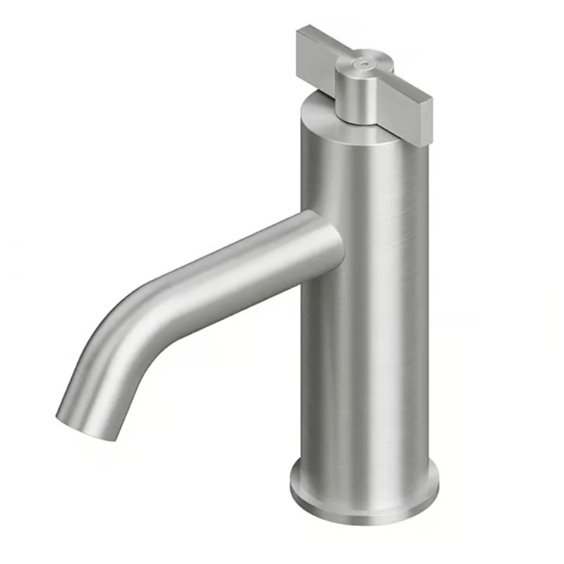 Смеситель для раковины, Quadro design, Valvola01, на раковину/столешницу, цвет-Steel Brushed