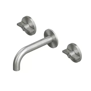 Смеситель для раковины, Quadro design, Valvola01, настенный встраиваемый, цвет-Steel Brushed