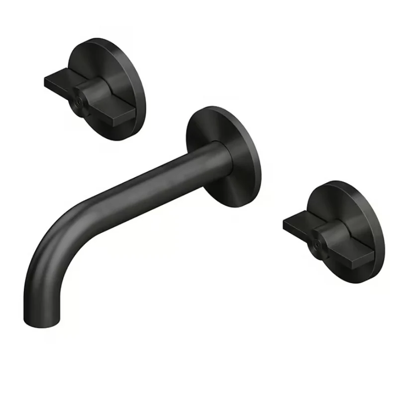 Смеситель для раковины, Quadro design, Valvola01, настенный встраиваемый, цвет-Black gold PVD
