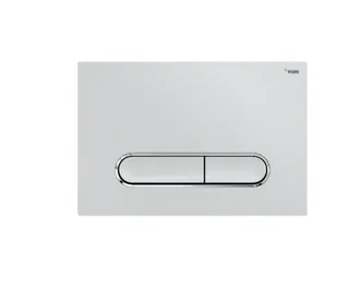 Панель смыва, РЕХАУ, NOVA ELLIPSE 002, для унитаза, шгв 245*12.1*165, с овальными клавишами, пластик, цвет-белый глянцевый/хром глянцевый