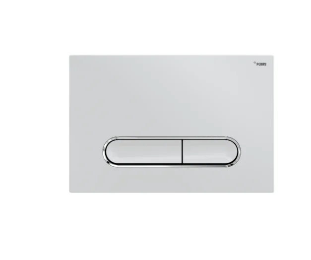 Панель смыва, РЕХАУ, NOVA ELLIPSE 002, для унитаза, шгв 245*12.1*165, с овальными клавишами, пластик, цвет-белый глянцевый/хром глянцевый
