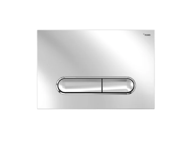 Панель смыва, РЕХАУ, NOVA ELLIPSE 002, для унитаза, шгв 245*12.1*165, с овальными клавишами, пластик, цвет-серебристый матовый/хром глянцевый