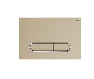 Панель смыва, РЕХАУ, NOVA ELLIPSE 002, для унитаза, шгв 245*12.1*165, с овальными клавишами, пластик, цвет-золото матовое/хром глянцевый
