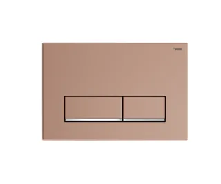 Панель смыва, РЕХАУ, NOVA LONG 002, для унитаза, шгв 245*12.1*165, с прямоугольными клавишами, пластик, цвет-золото розовое матовое/хром глянцевый — иконка