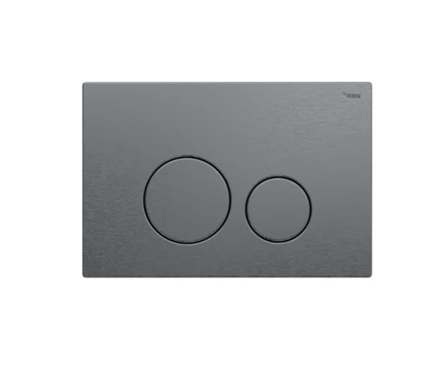 Панель смыва, РЕХАУ, NOVA ORB STEEL, для унитаза, шгв 245.5*6.8*165.5, с круглыми клавишами, нержавеющая сталь, цвет-графит брашированный матовый