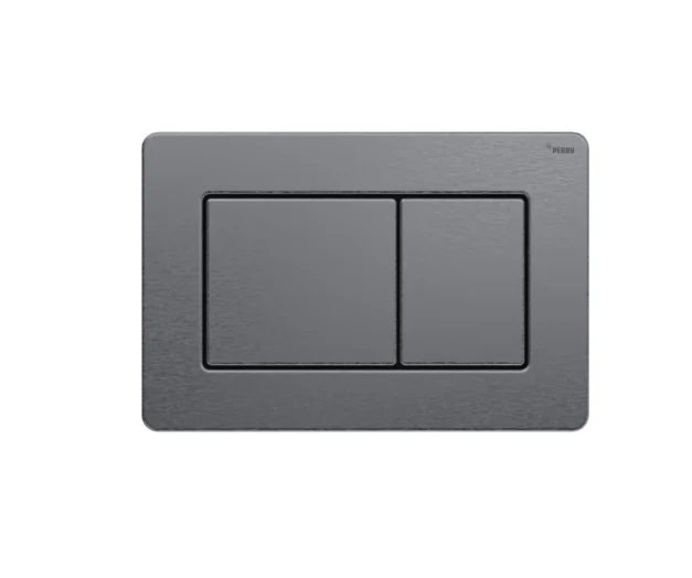 Панель смыва, РЕХАУ, NOVA QUAD STEEL, для унитаза, шгв 244*6*162, с прямоугольными клавишами, нержавеющая сталь, цвет-графит брашированный матовый