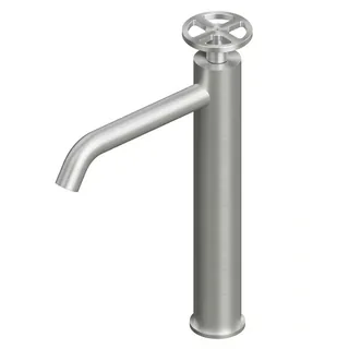 Смеситель для раковины, Quadro design, Valvola02, на раковину/столешницу, цвет-Steel Brushed