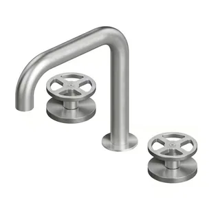 Смеситель для раковины, Quadro design, Valvola02, на раковину/столешницу, цвет-Steel Brushed
