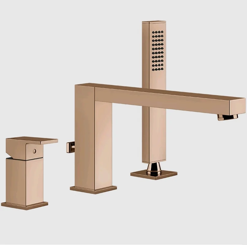Смеситель для ванны и душа, Gessi, Rettangolo, цвет-Copper PVD