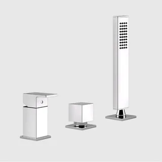 Смеситель для ванны и душа, Gessi, Rettangolo, на 2 потребителя, цвет-хром