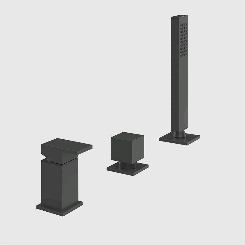 Смеситель для ванны и душа, Gessi, Rettangolo, на 2 потребителя, цвет-черный матовый (старый арт. 20043/299)