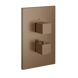 Смеситель для душа, Gessi, Rettangolo shower, на 3 потребителя, цвет-Copper Brushed PVD