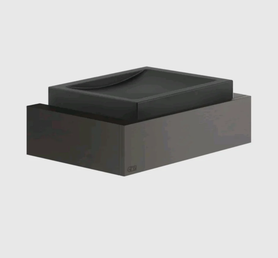 Мыльница, Gessi, Rettangolo, шгв 140*95*47, цвет-чёрный/Black Metal Brushed PVD