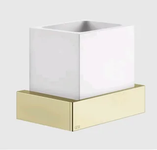 Стакан, Gessi, Rettangolo, шгв 140*95*116.5, цвет-белый/Brass PVD — иконка