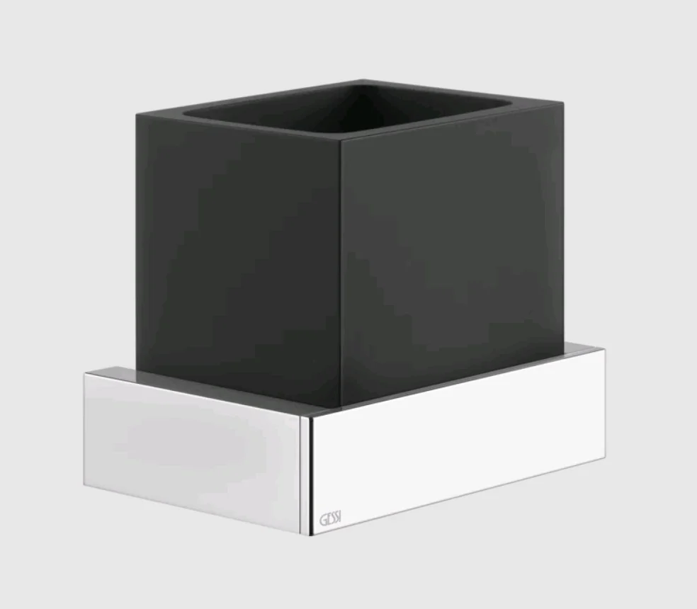 Стакан, Gessi, Rettangolo, шгв 140*97.5*116.5, цвет-чёрный/хром