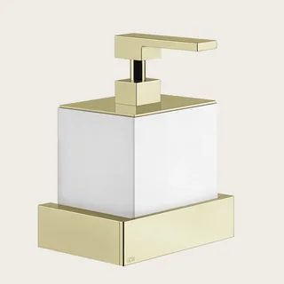 Дозатор для жидкого мыла, Gessi, Rettangolo, шгв 140*120*187, цвет дозатора-Brass PVD/белый — иконка